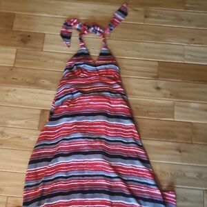 Striped Halter Maxi Dress